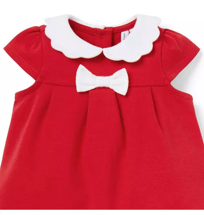 Baby Scalloped Collar Ponte Matching Set