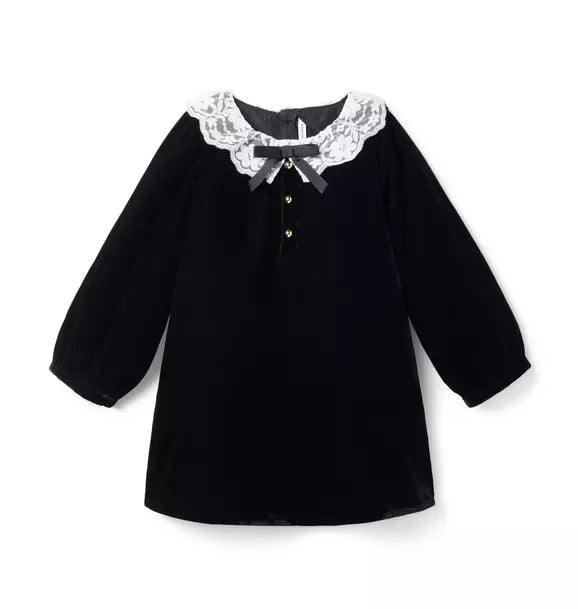 The Velvet Lace Collar Dress