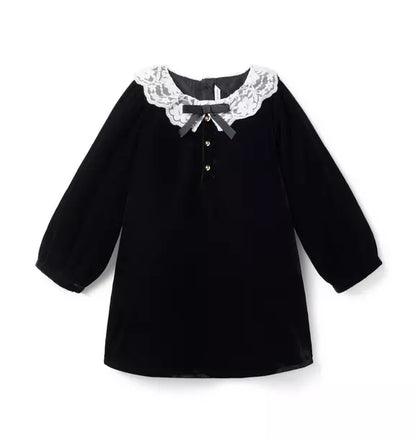 The Velvet Lace Collar Dress