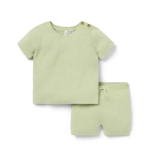 Baby Ribbed Knit Matching Set