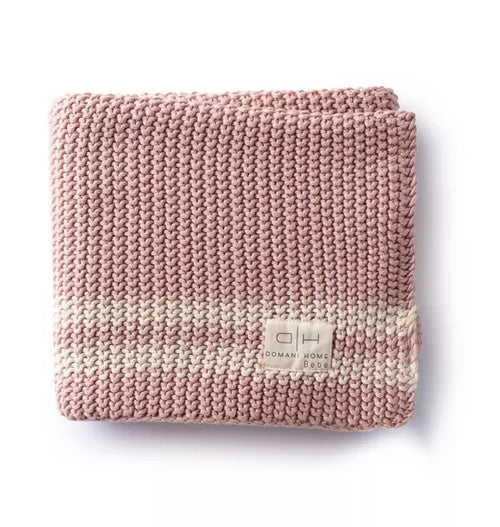 Marici Pink Shell Striped Baby Blanket