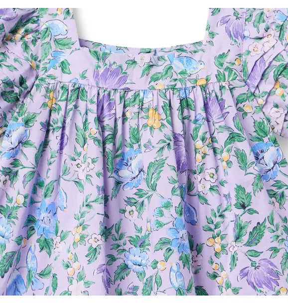 Floral Pintuck Puff Sleeve Top