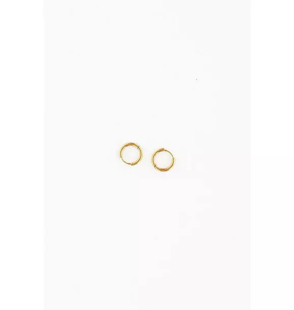 Thin Gold Hoop 8mm Earrings