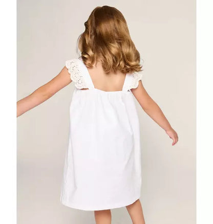 Girl's Twill Clara Nightgown in White