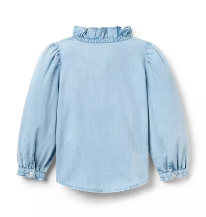 Chambray Lace Top