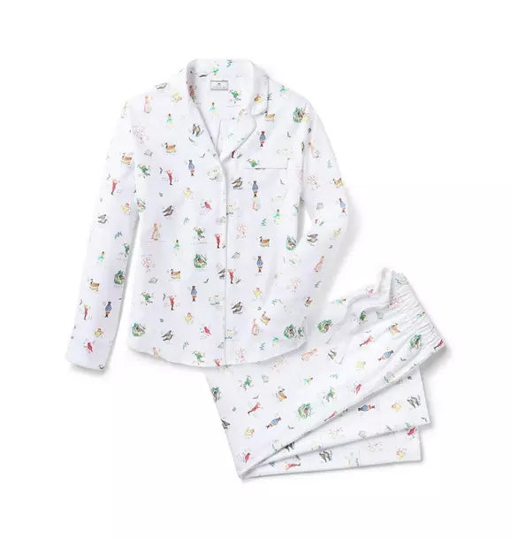 Women's Twill Pajama Set in 12 Days of Christmas