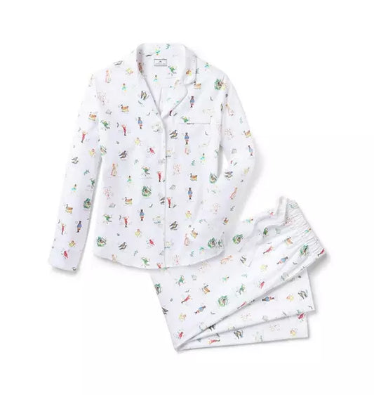 Women's Twill Pajama Set in 12 Days of Christmas