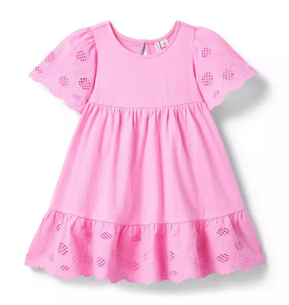 Embroidered Floral Tiered Dress