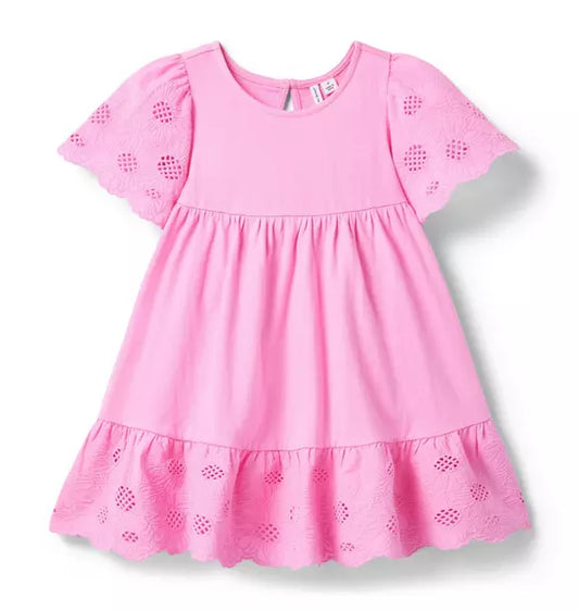 Embroidered Floral Tiered Dress