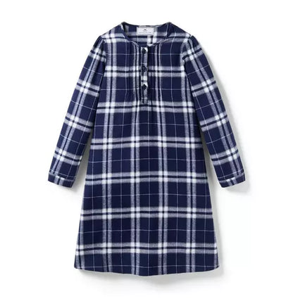 Children's Brushed Twill Beatrice Nightgown in Oxford Tartan