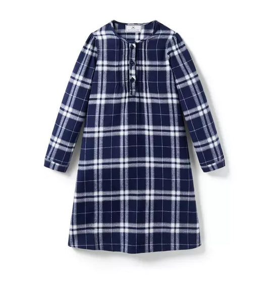 Children's Brushed Twill Beatrice Nightgown in Oxford Tartan