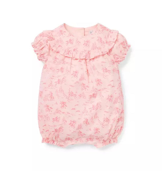 Baby Western Toile Ruffle Romper