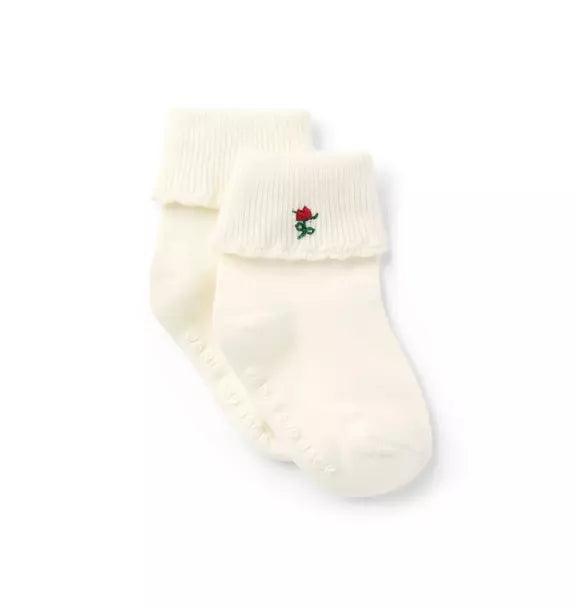 Baby Embroidered Floral Sock