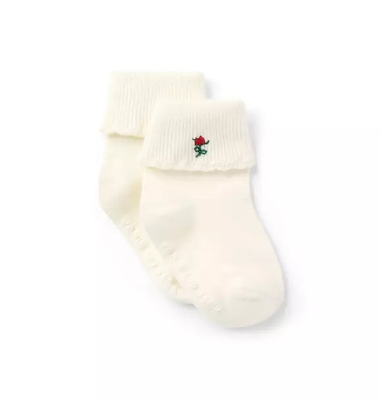 Baby Embroidered Floral Sock