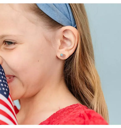 American Flag Stud Earring