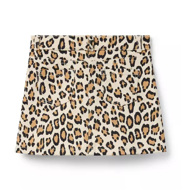 Leopard Button Skirt