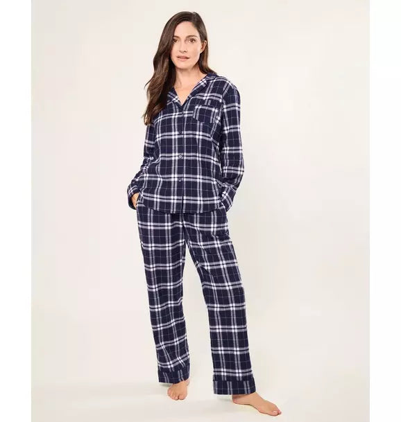 Women's Brushed Twill Pajamas in Oxford Tartan