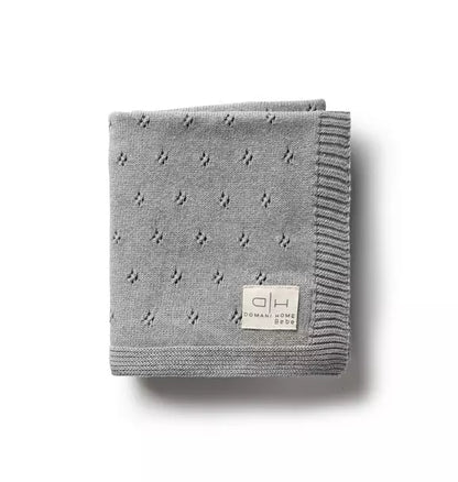 Flower Gray Baby Blanket