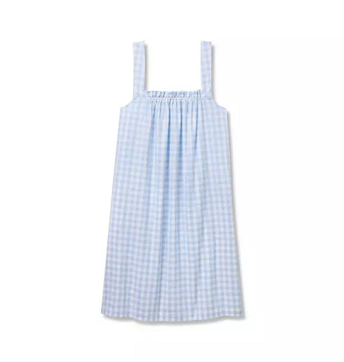 Women's Twill Annabelle Nightgown in Light Blue Gingham