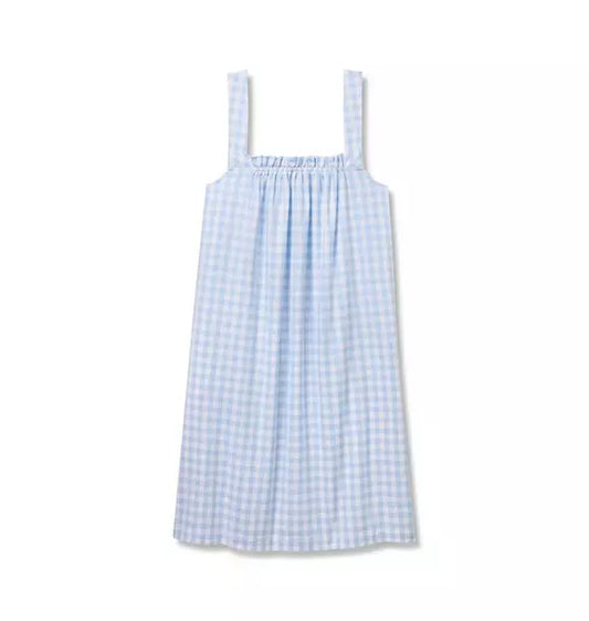 Women's Twill Annabelle Nightgown in Light Blue Gingham