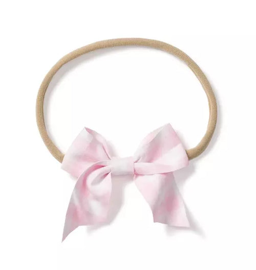 Pink Gingham Baby Hair Bow