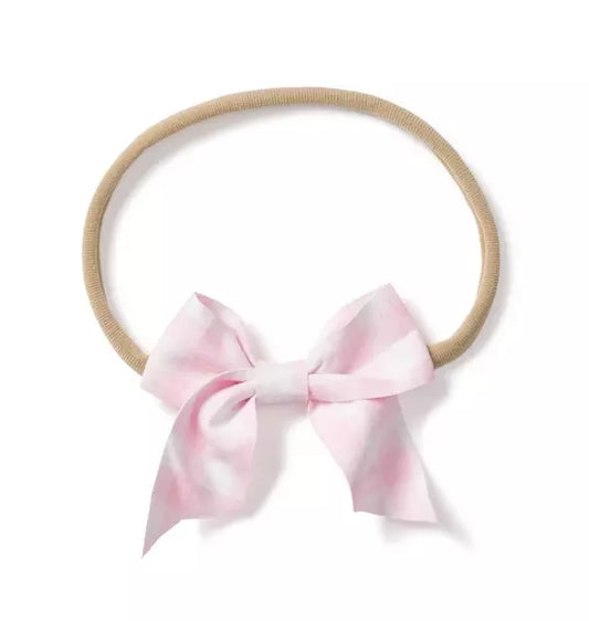 Pink Gingham Baby Hair Bow