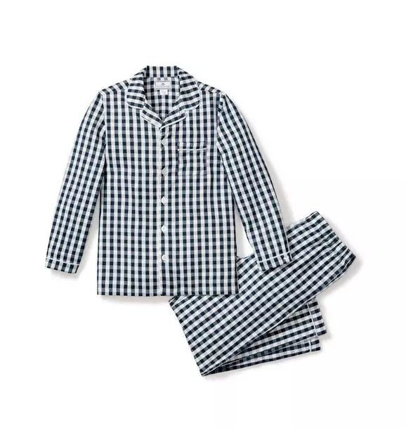 Navy Gingham Pajama Set
