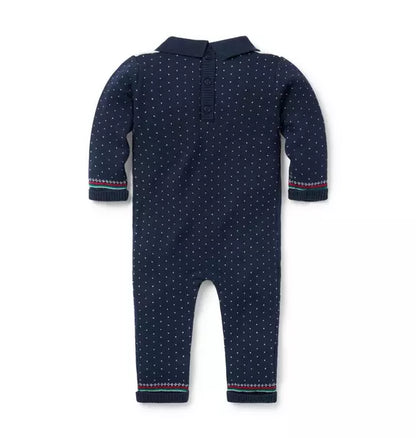 Baby Train Collared One-Piece