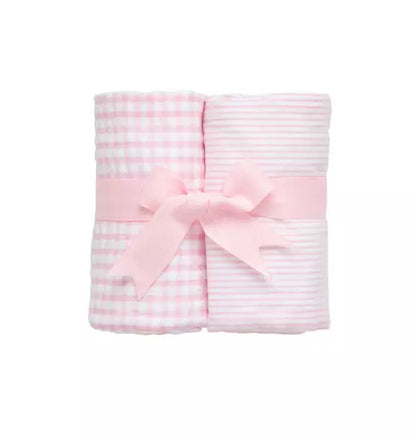 Big Check Set of Two Burp Cloths