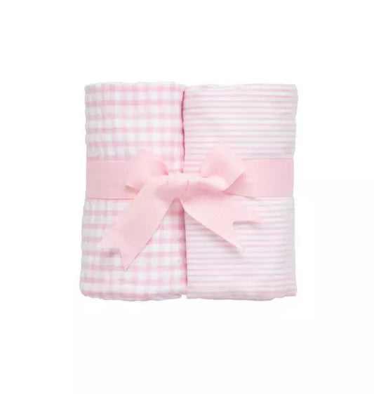 Big Check Set of Two Burp Cloths