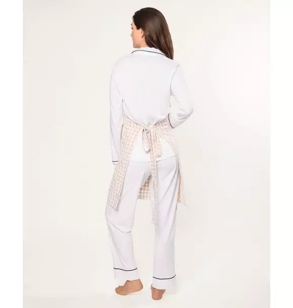 Adult's Twill Apron in Camel Gingham