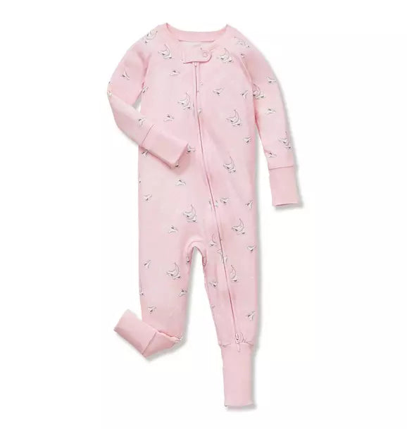 Baby's Pima Peekaboo Romper in Winter Skates