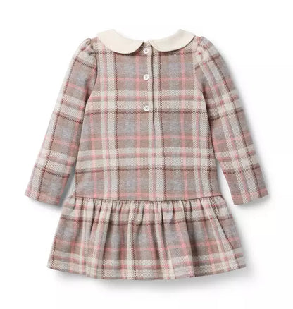 Plaid Jacquard Dropwaist Dress