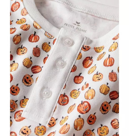 Kid's Pima Snug Fit Pajama Set in Pumpkin Patch