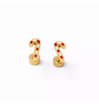 Candy Cane Stud Earrings
