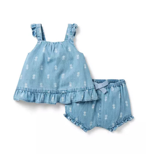 Baby Pineapple Ruffle Matching Set