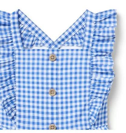 Gingham Ruffle Romper