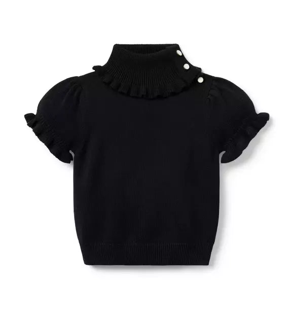 Turtleneck Puff Sleeve Sweater Top