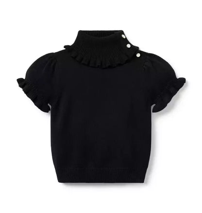 Turtleneck Puff Sleeve Sweater Top