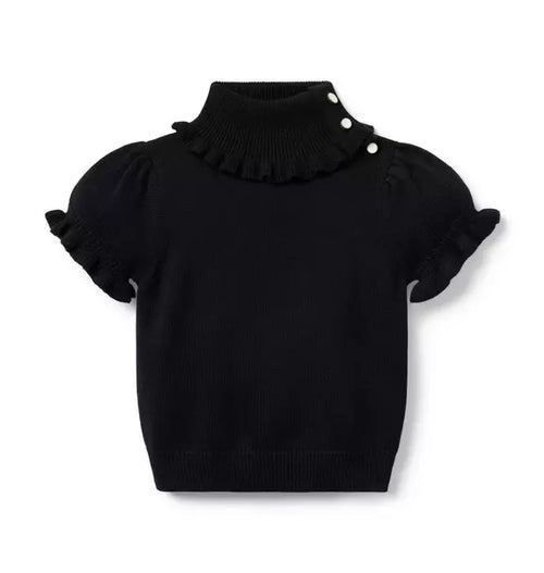 Turtleneck Puff Sleeve Sweater Top