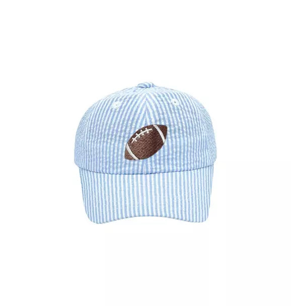 Football Seersucker Baseball Hat
