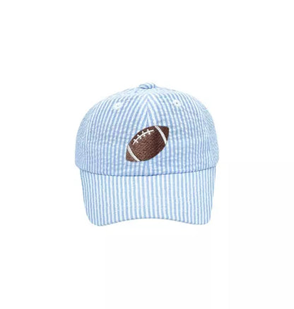 Football Seersucker Baseball Hat
