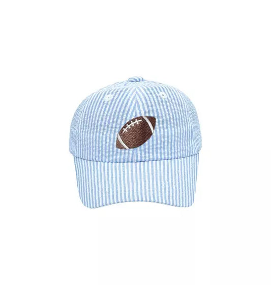 Football Seersucker Baseball Hat