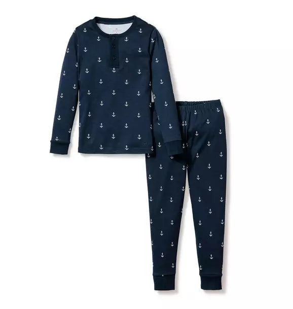 Kid's Snug Fit Pajama Set in Portsmouth Anchors