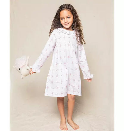 Girl's Twill Scarlett Nightgown in Sugar Plum Fairy