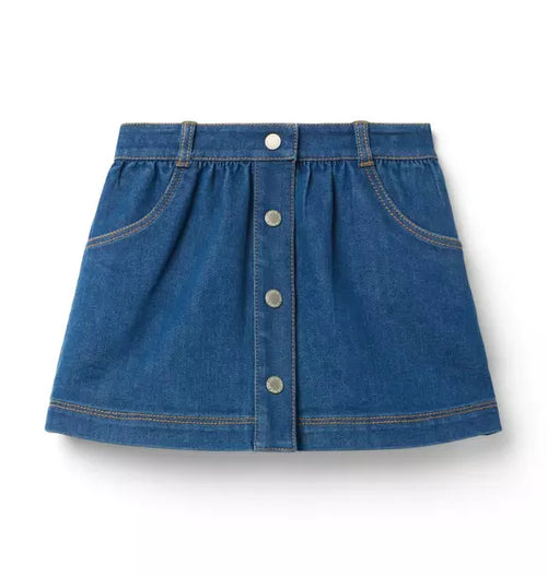 Denim Button Skirt