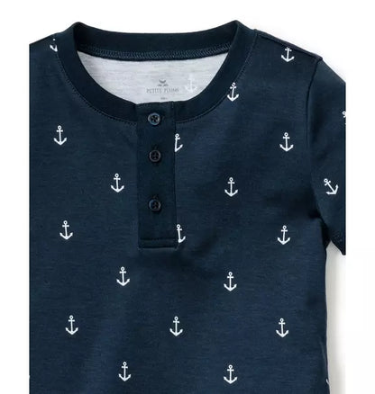 Kid's Snug Fit Short Pajama Set in Portsmouth Anchors