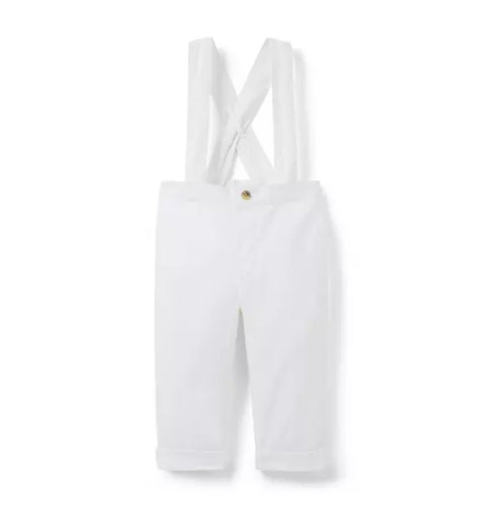 Baby Linen-Cotton Suspender Pant