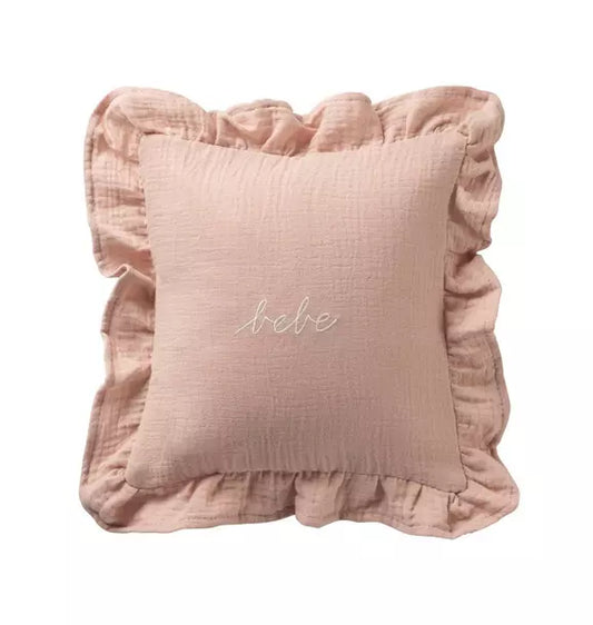 Blush Gauze Bebe Ruffle Accent Pillow Sham