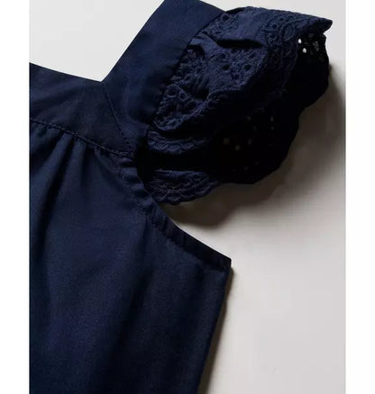 Girl's Twill Clara Short Set in Navy